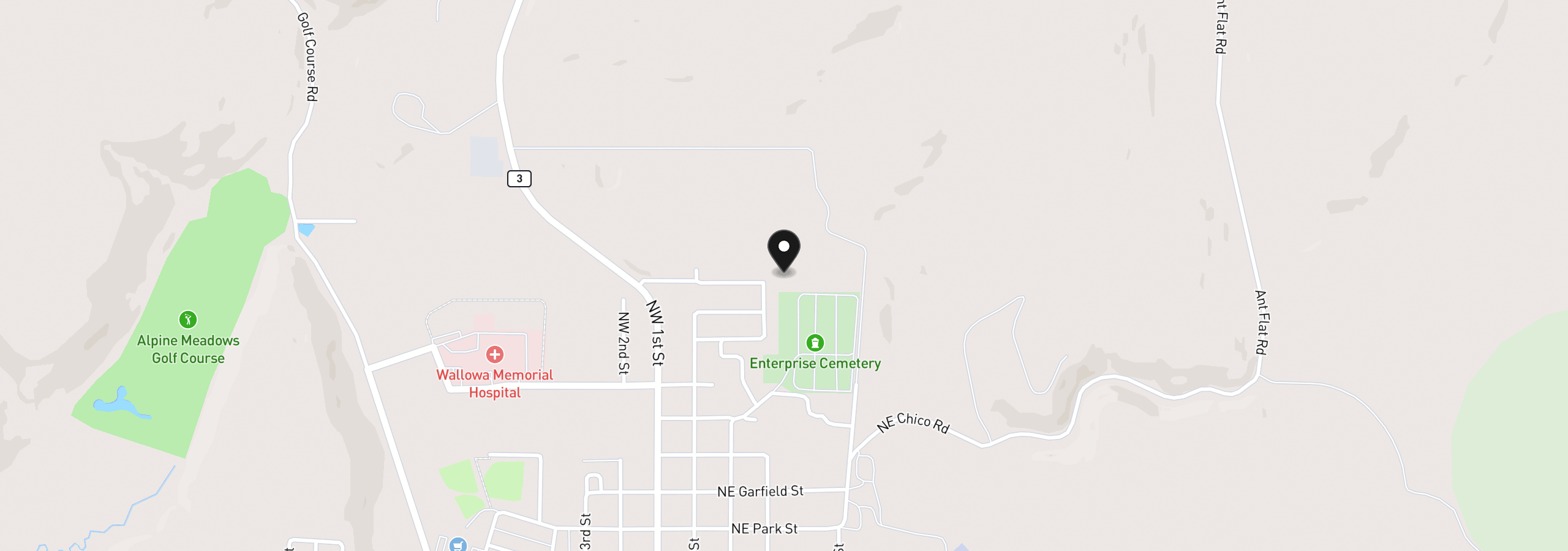 Map showing the location of 1009 Summit Dr, Enterprise, OR 97828