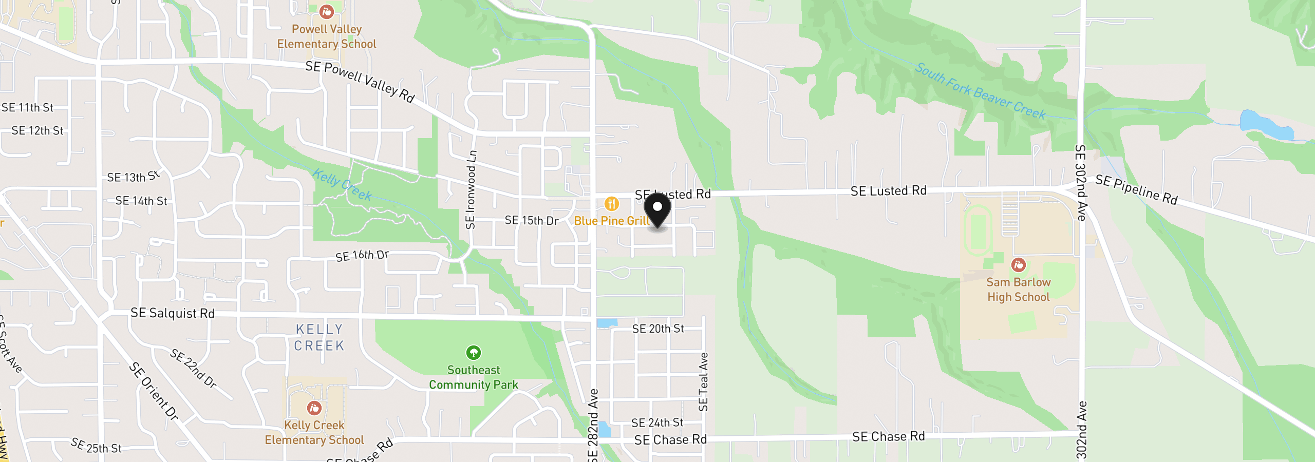 Map showing the location of 6259 SE 15th St, Gresham, OR 97080