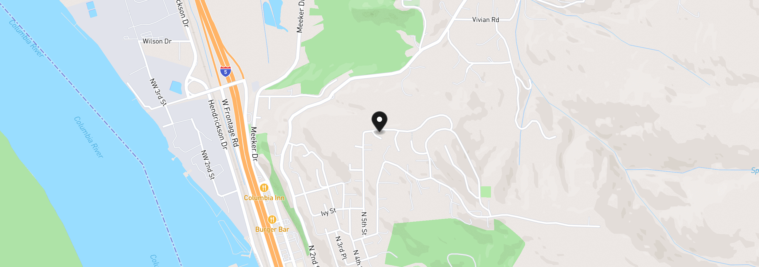 Map showing the location of 620 Waters Watch Rd, Kalama, Wa 98625