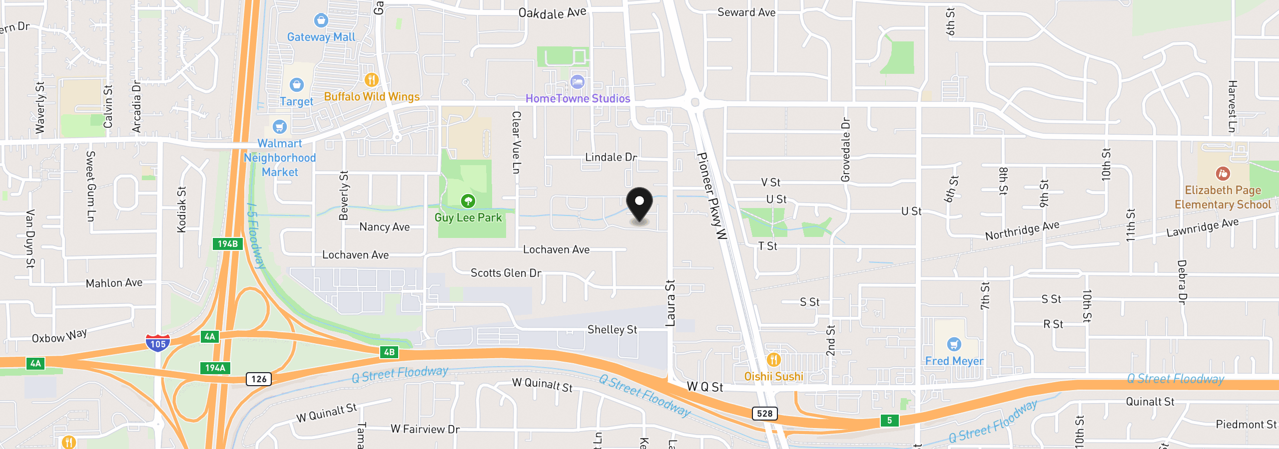 Map showing the location of 2150 Laura St 111, Springfield, OR 97477