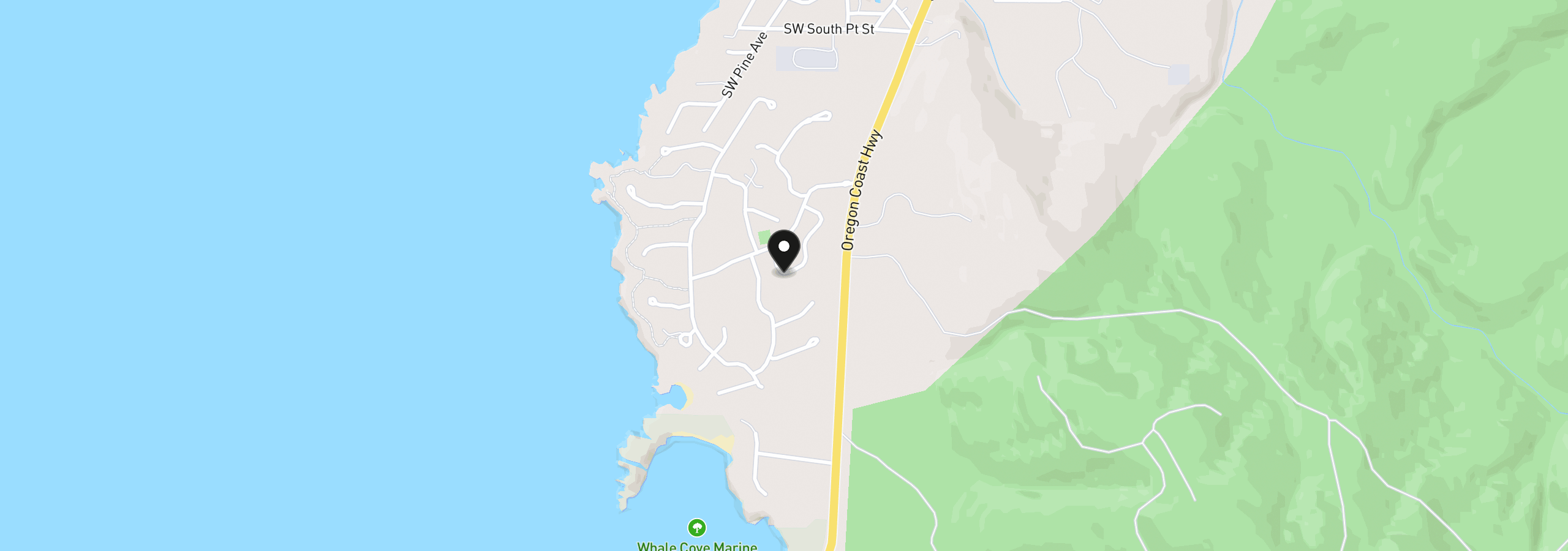 Map showing the location of 194 SW The Pines Dr 194, Depoe Bay, OR 97341