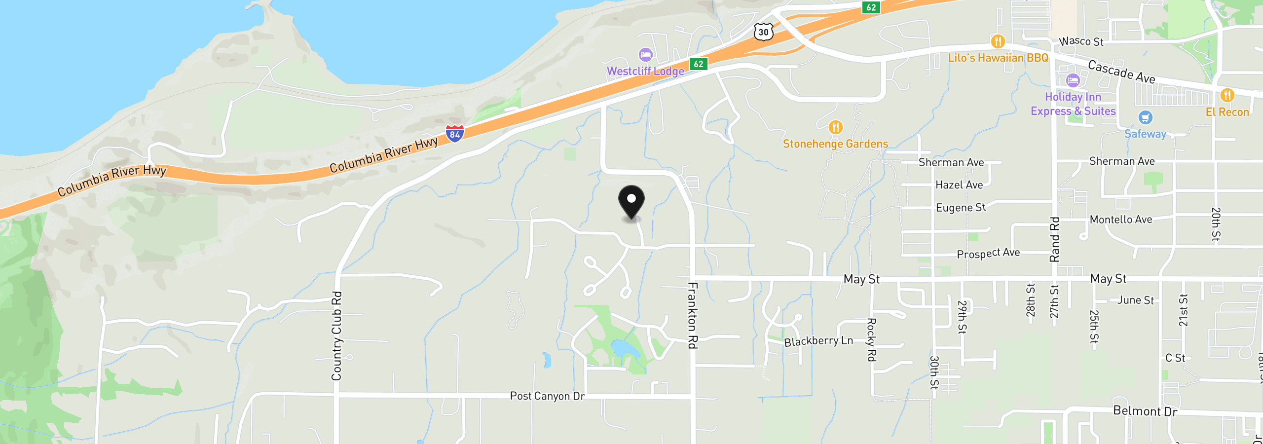 Map showing the location of 502 Dogwood Rd, Hood River, OR 97031