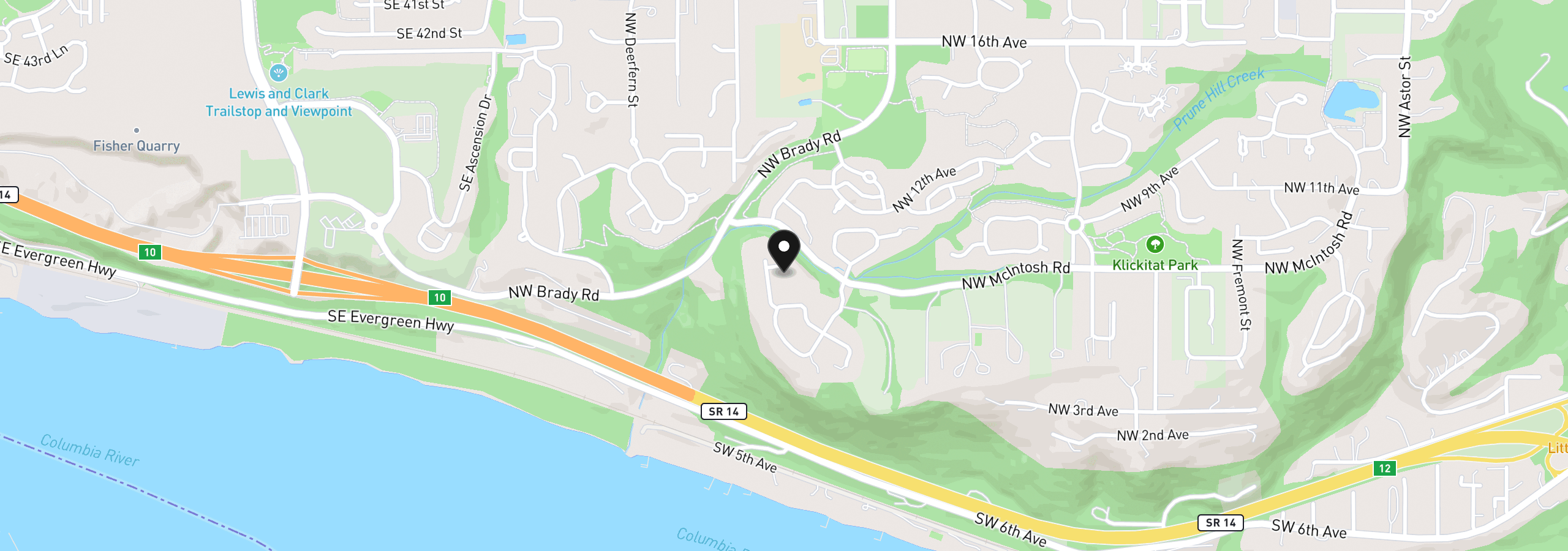 Map showing the location of 4615 NW Paddock Ct, Camas, Wa 98607