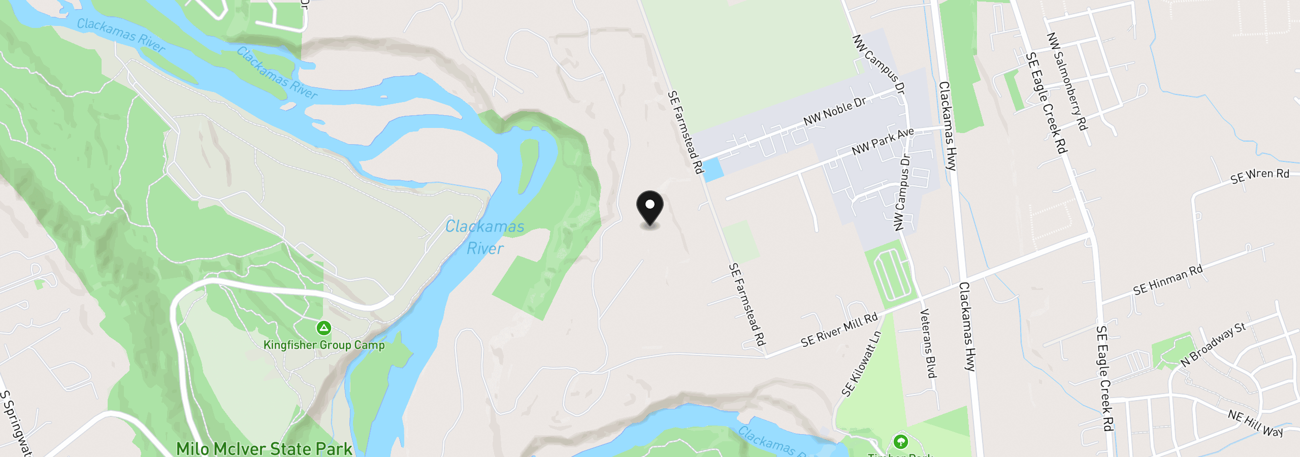 Map showing the location of SE Farmstead Rd, Estacada, OR 97023