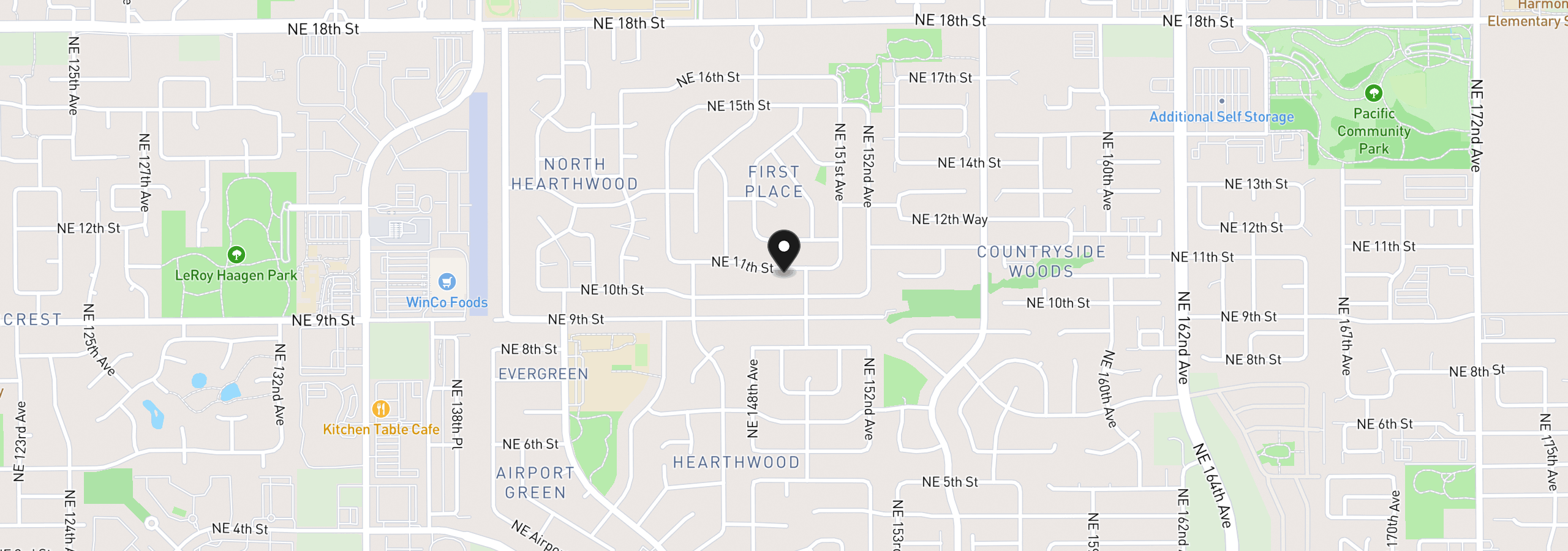 Map showing the location of 14919 NE 11th St, Vancouver, Wa 98684