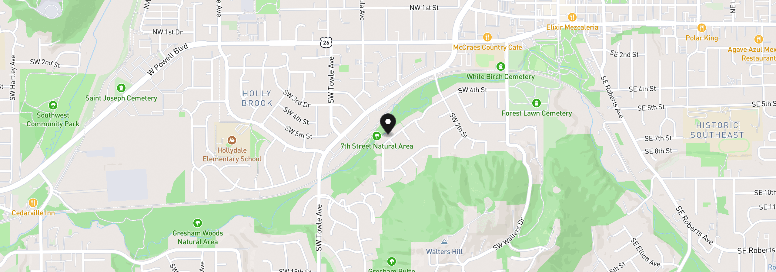 Map showing the location of 1005 SW 4th St, Gresham, OR 97080