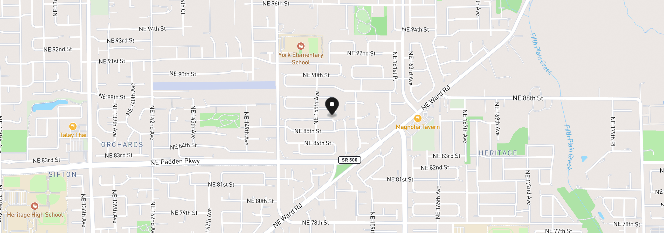 Map showing the location of 15518 NE 86th St, Vancouver, Wa 98682