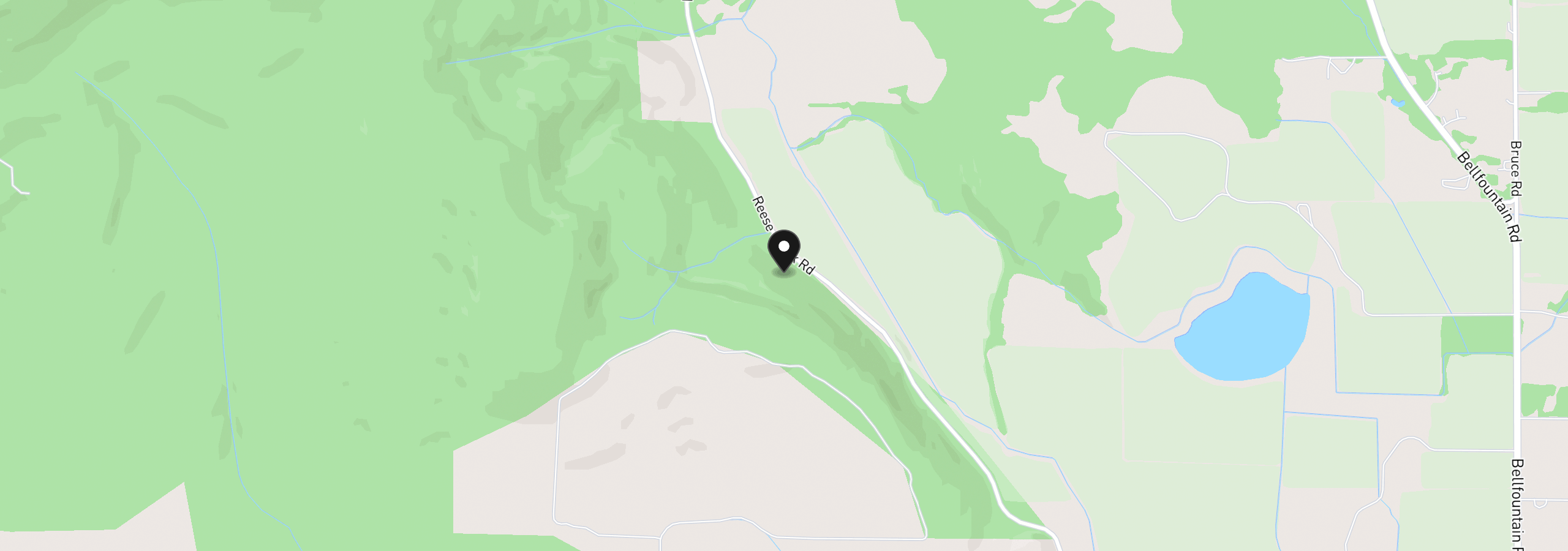 Map showing the location of 27020 Reese Creek Rd, Monroe, OR 97456