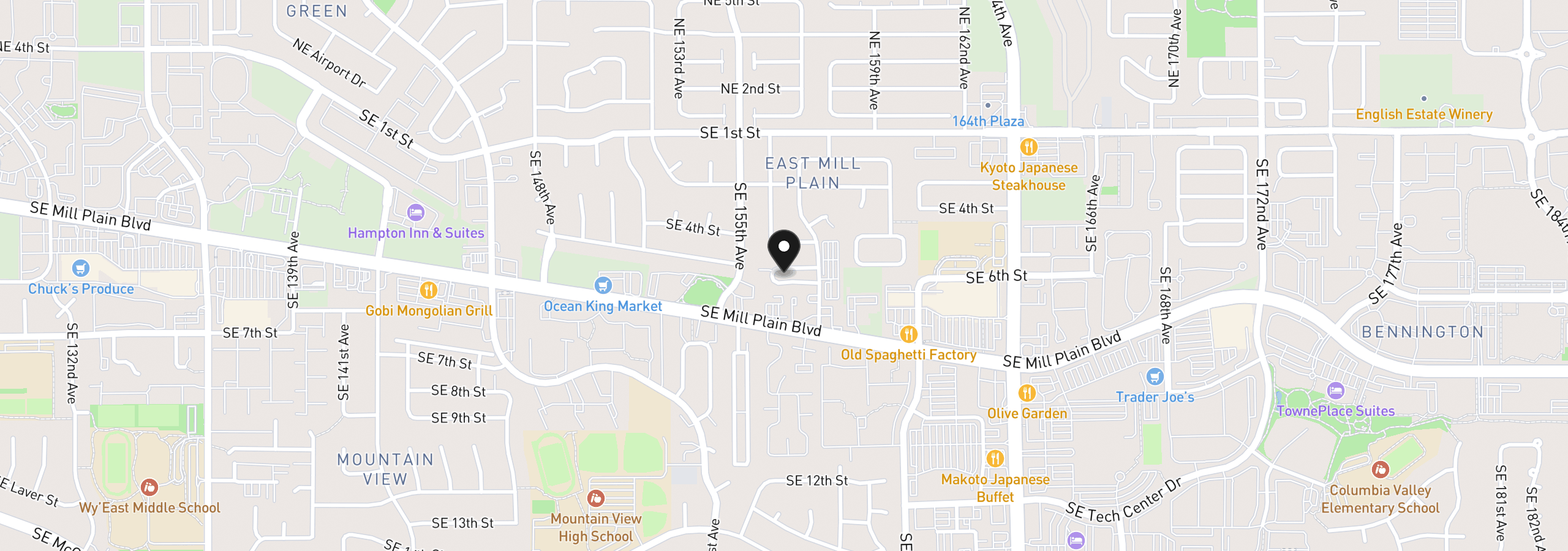 Map showing the location of 502 SE 157th Ave 59, Vancouver, Wa 98684