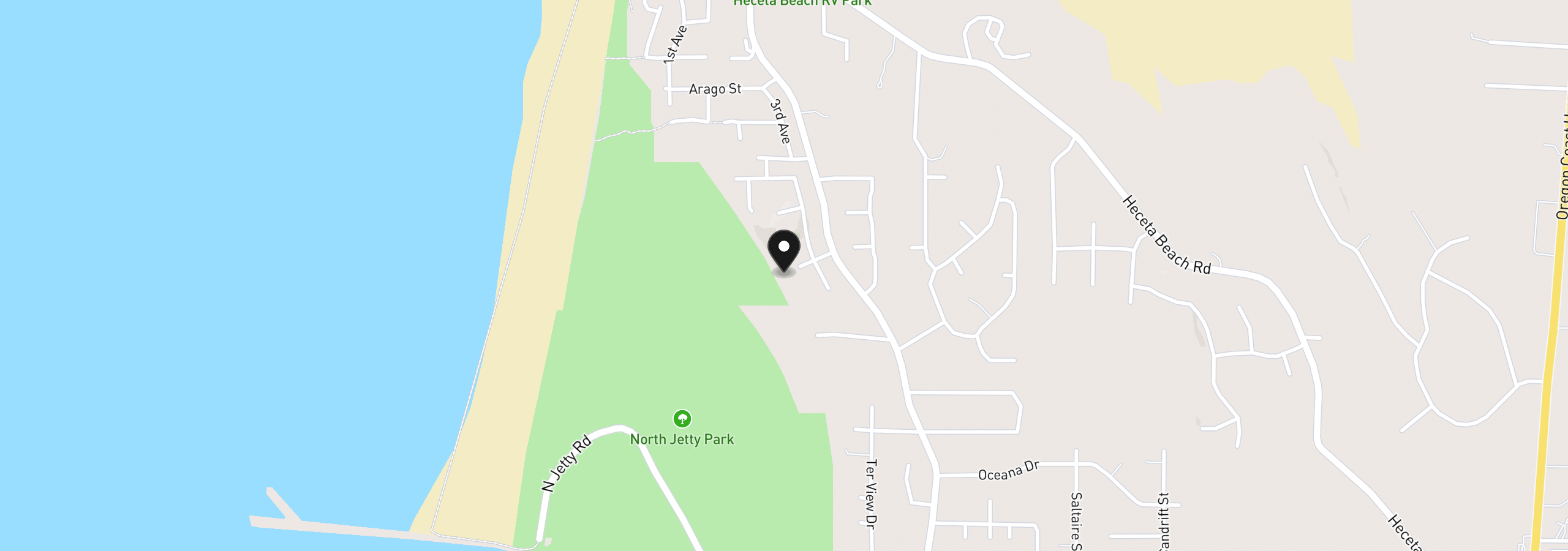 Map showing the location of 11 Fawn Ridge Ln, Florence, OR 97439