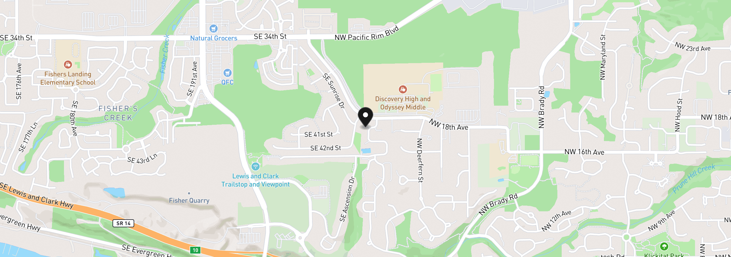 Map showing the location of 1739 NW Goodwin St, Camas, Wa 98607