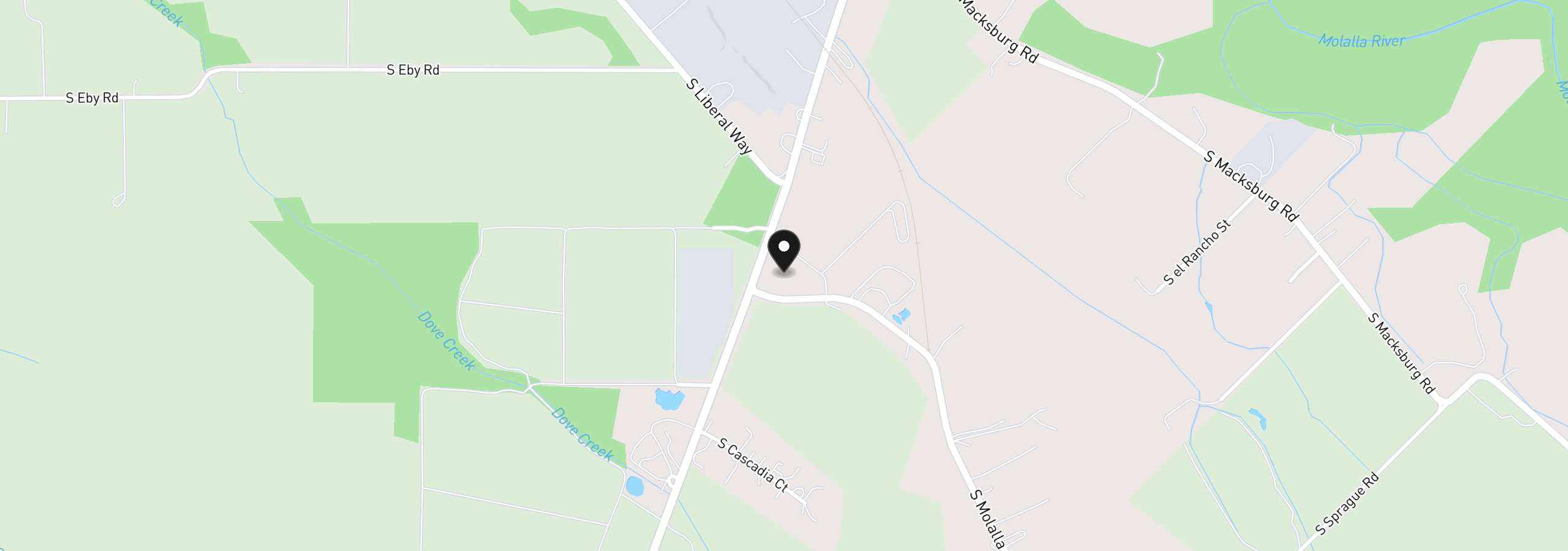 Map showing the location of 29281 S Old Molalla Rd, Molalla, OR 97038