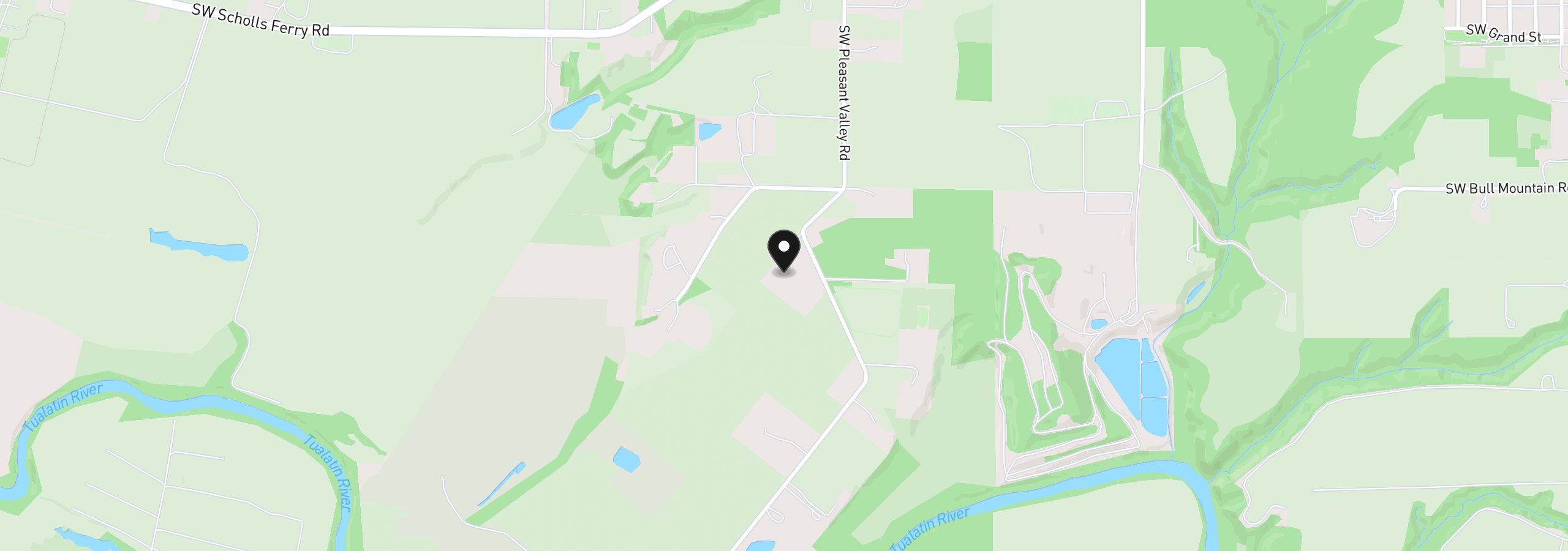 Map showing the location of 14769 SW Pleasant Valley Rd, Beaverton, OR 97007