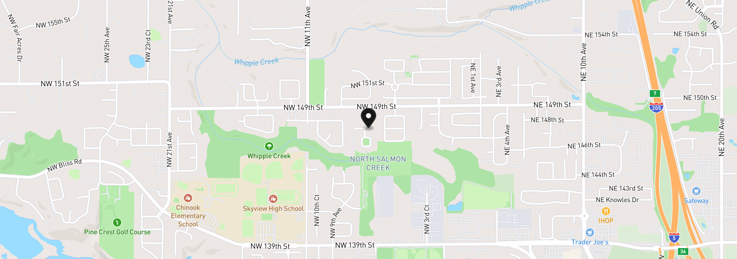 Map showing the location of 14703 NW 7th Pl, Vancouver, Wa 98685