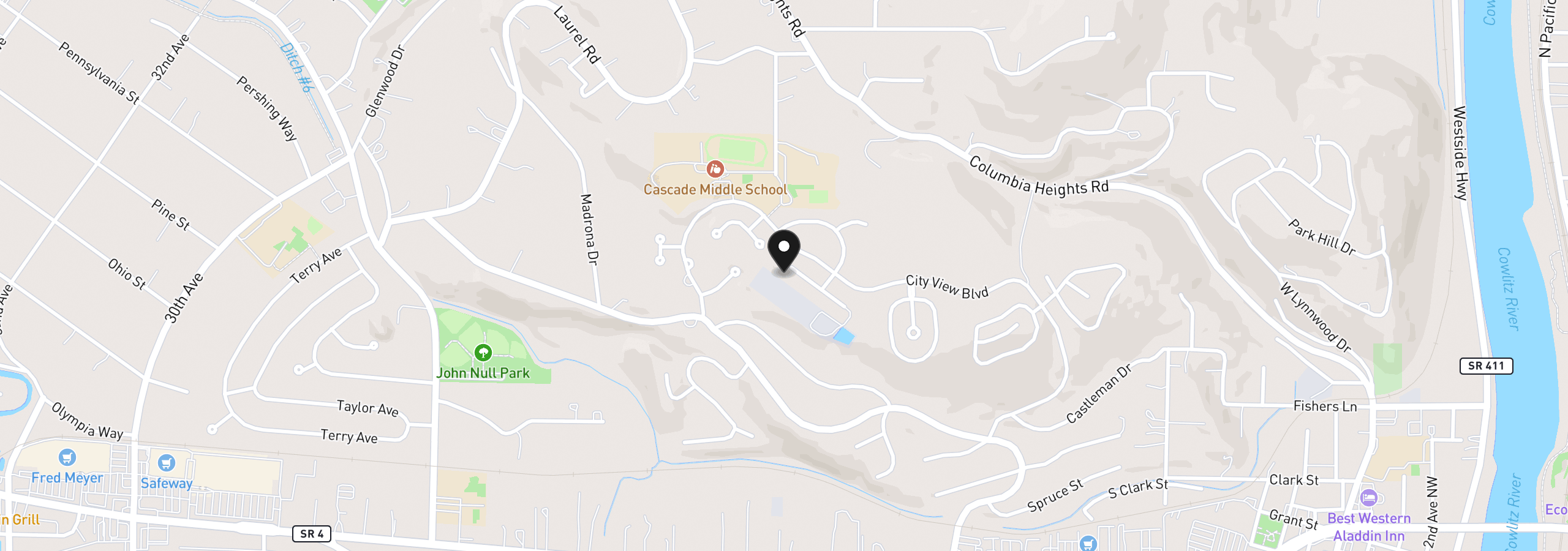 Map showing the location of 43 Alexia Ct, Longview, Wa 98632