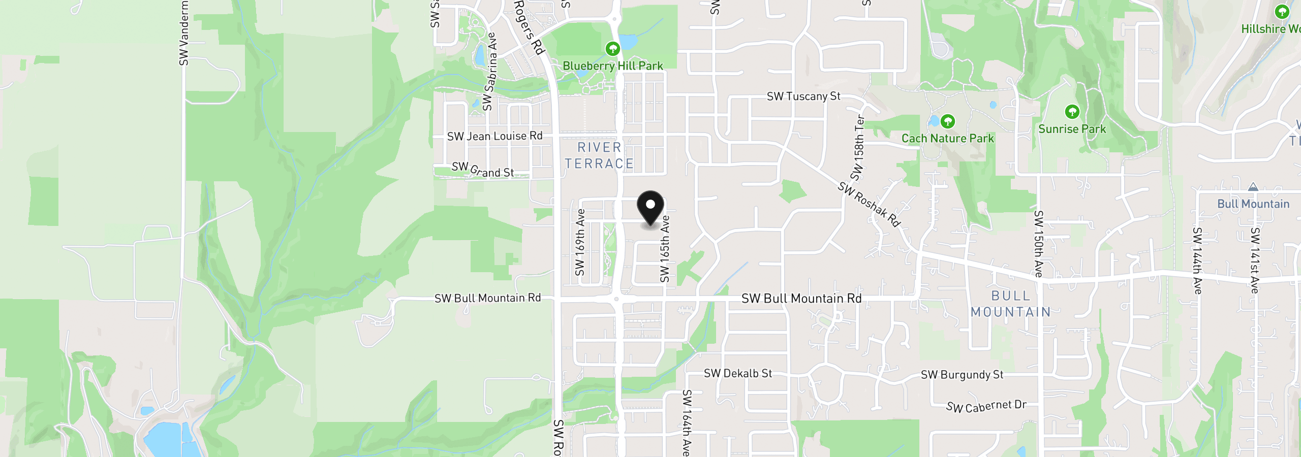 Map showing the location of 16618 SW Townsville St, Tigard, OR 97224