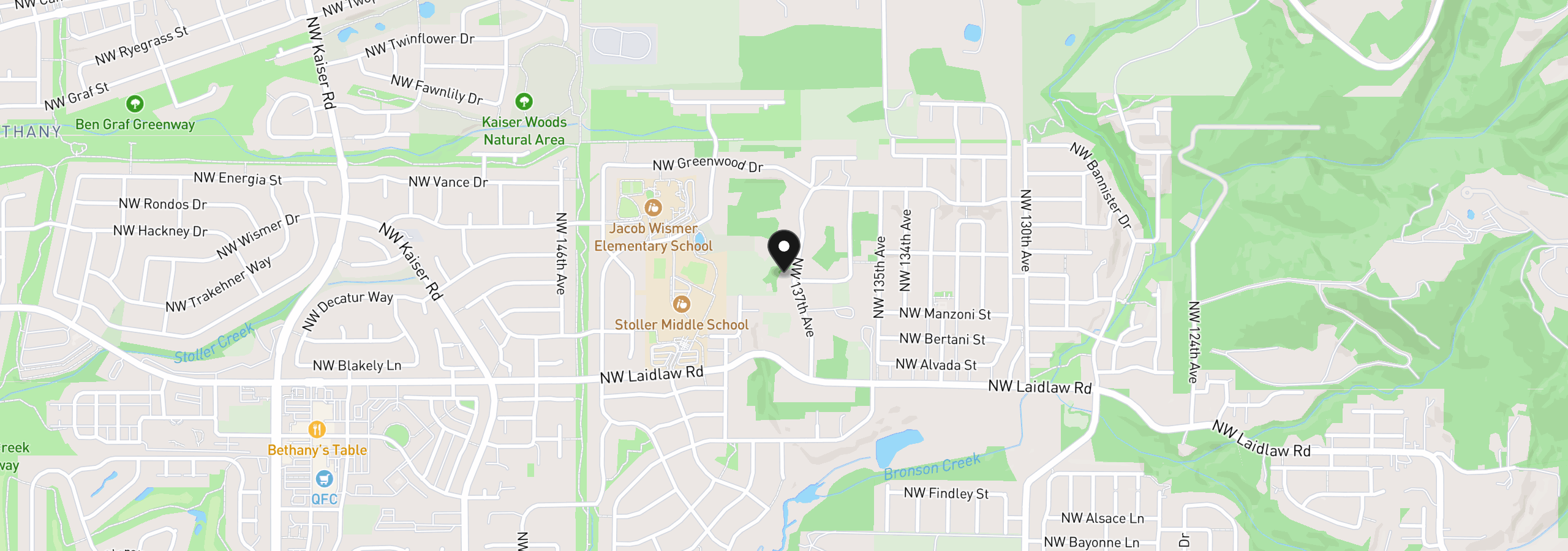 Map showing the location of 5395 NW 137th Ave, Portland, OR 97229