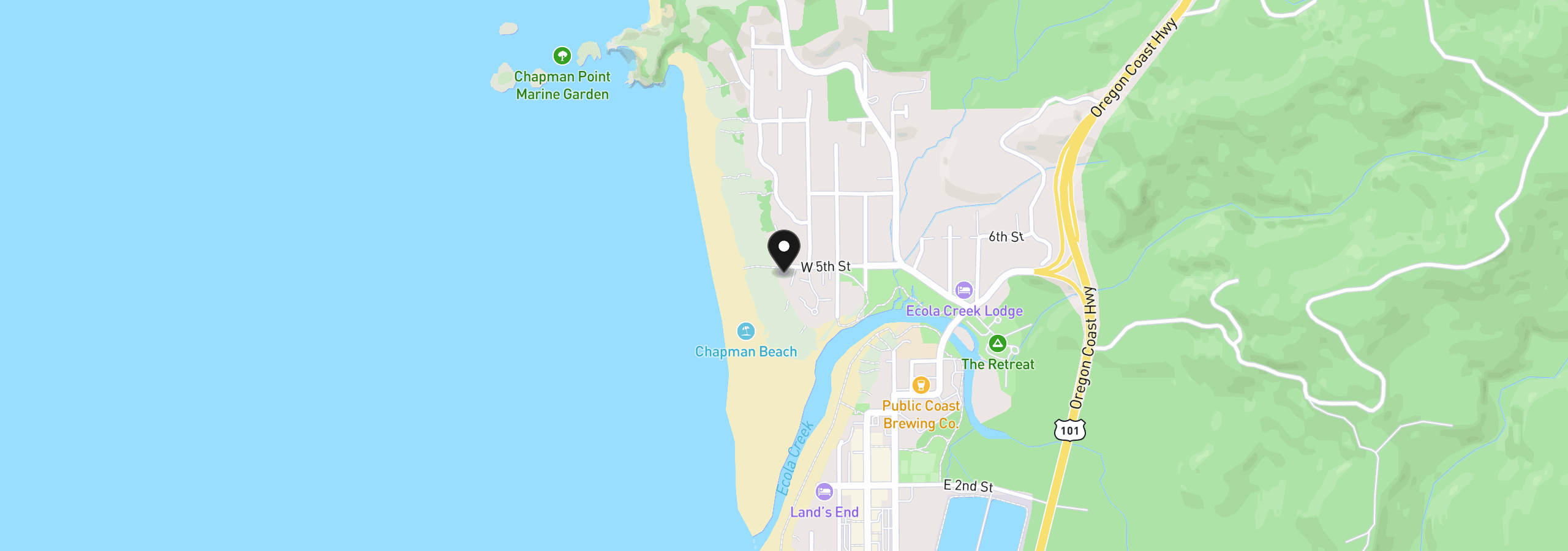 Map showing the location of 403 N Breakers Point Ct #403, Cannon Beach, OR 97110