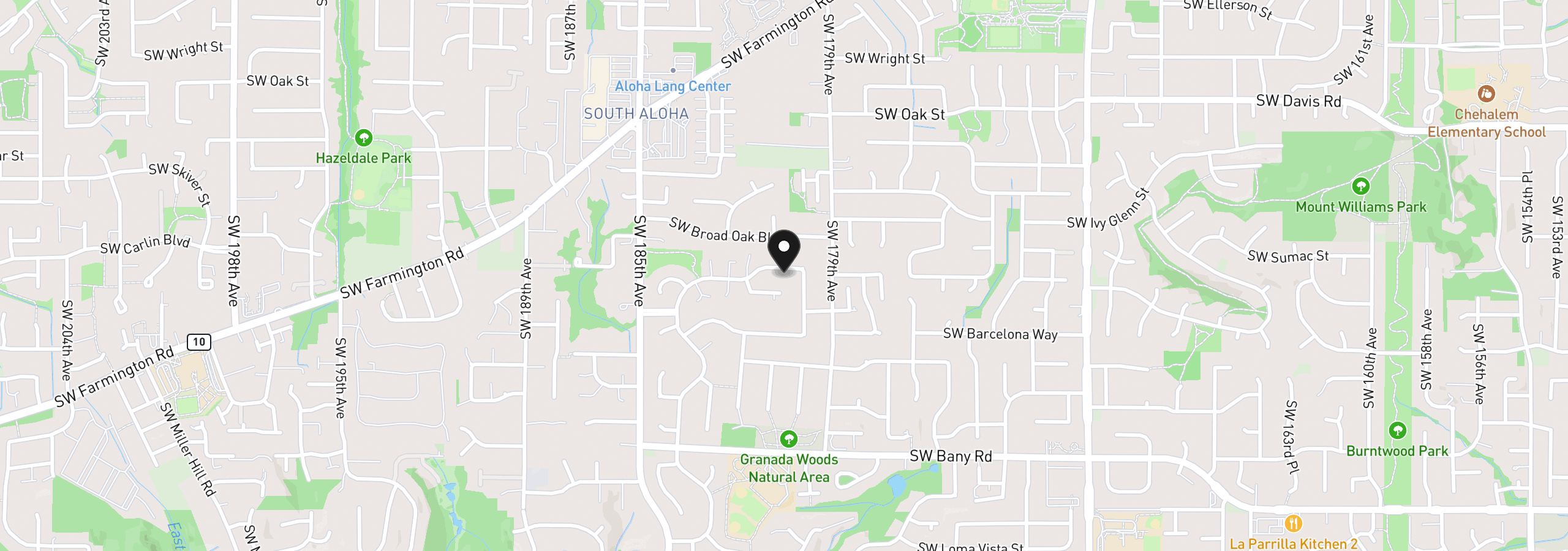 Map showing the location of 18052 SW Monte Verdi Blvd, Beaverton, OR 97007