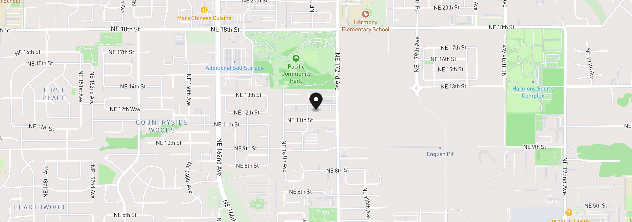 Map showing the location of 1116 NE 170th Ct, Vancouver, Wa 98684