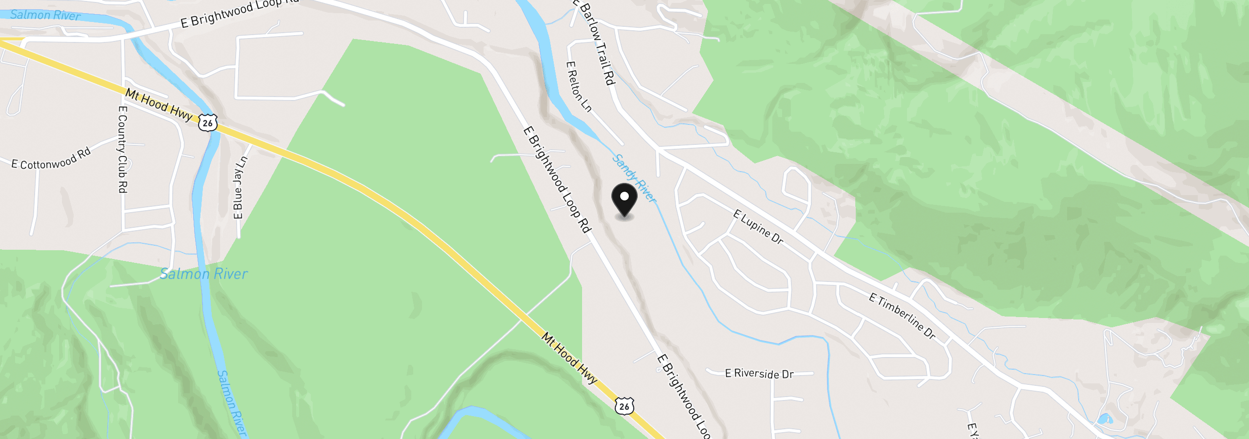 Map showing the location of 64277 E Brightwood Loop Rd, Brightwood, OR 97011