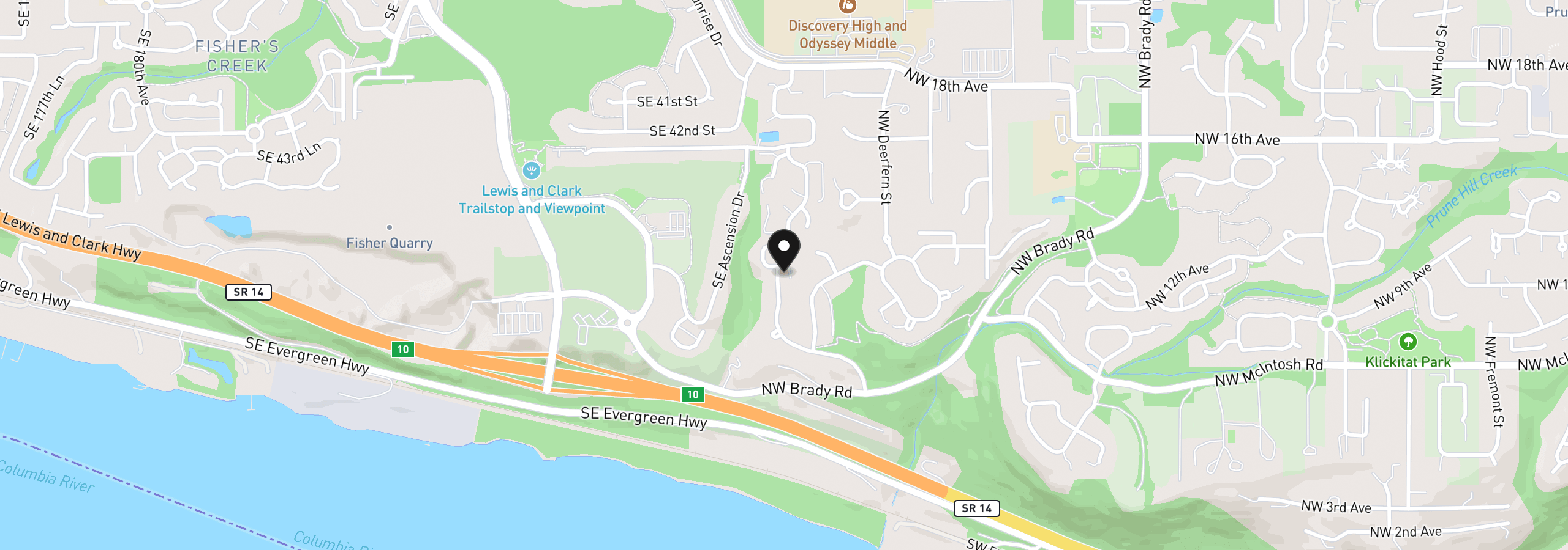 Map showing the location of 1012 NW Goodwin St, Camas, Wa 98607