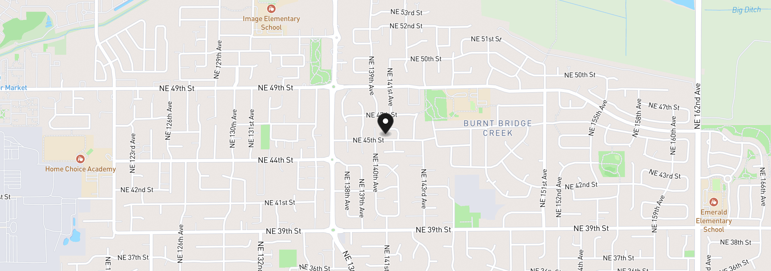 Map showing the location of 14012 NE 45th St, Vancouver, Wa 98682