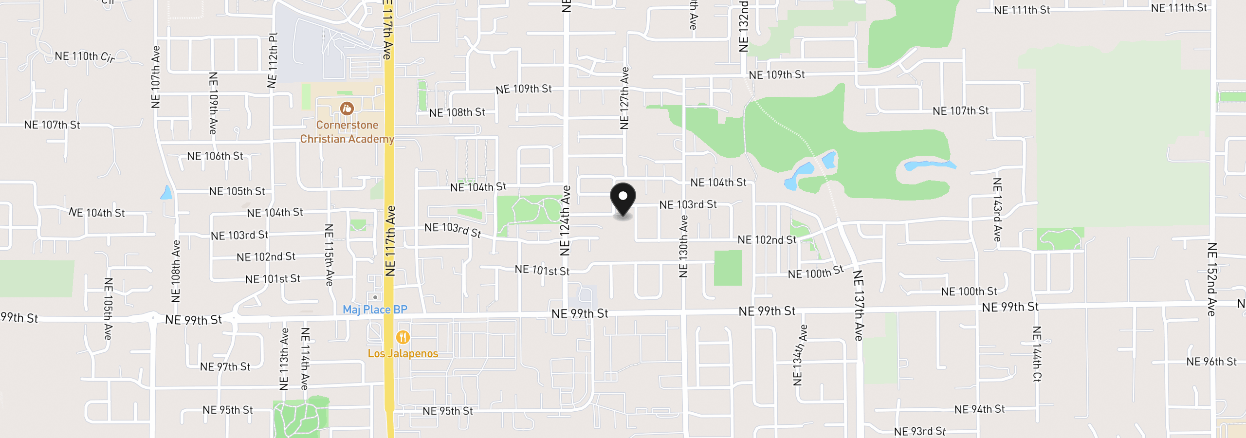 Map showing the location of 10207 NE 126th Pl, Vancouver, Wa 98682