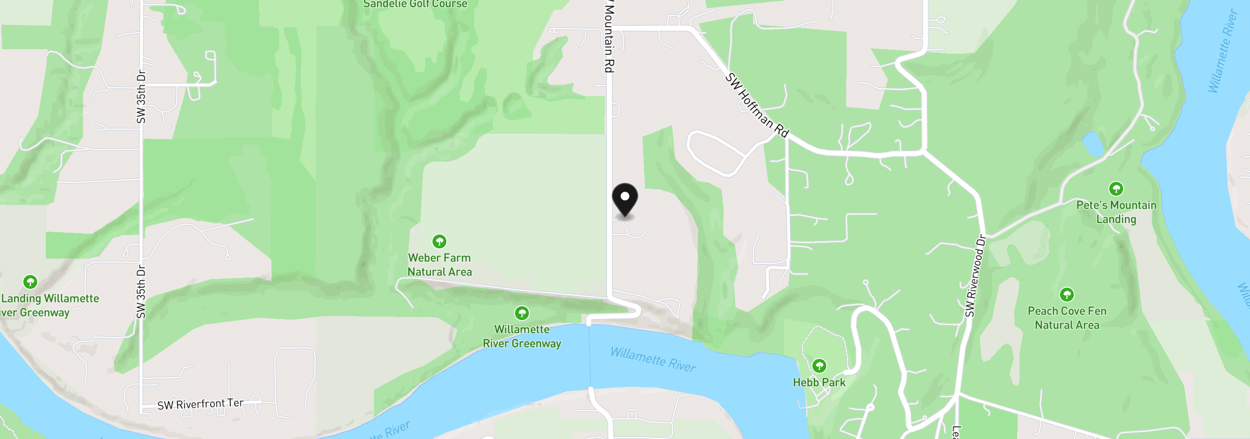 Map showing the location of 29700 SW Mountain Rd, West Linn, OR 97068