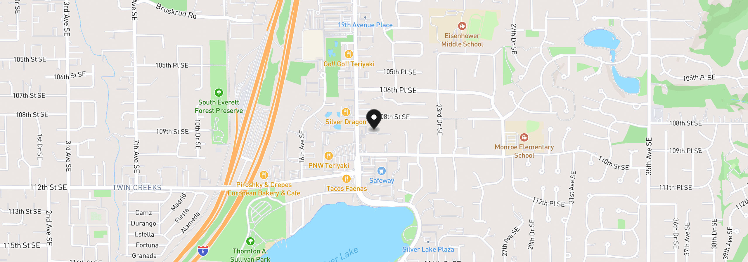 Map showing the location of 10829 19th Ave SE 1d, Everett, Wa 98208