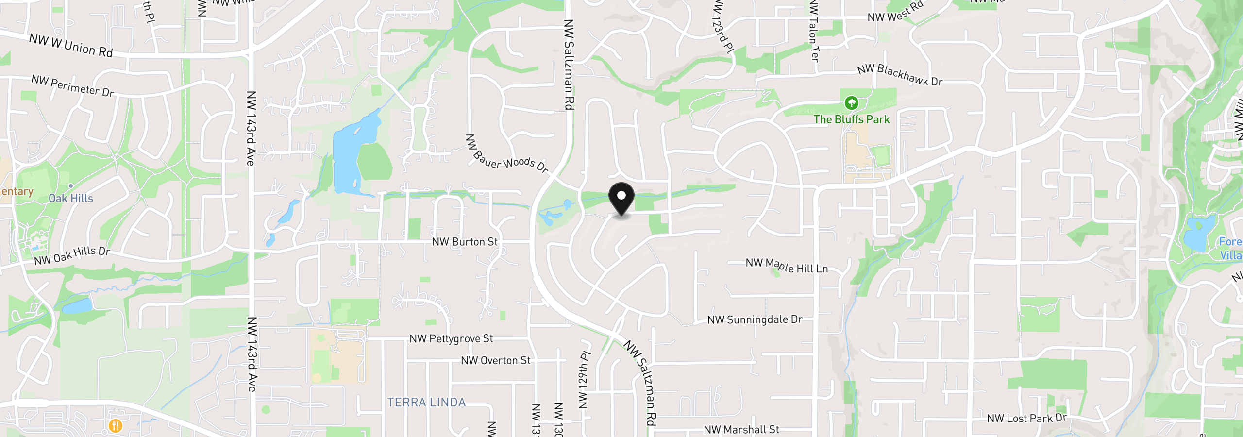 Map showing the location of 12786 NW Lilywood Dr, Portland, OR 97229