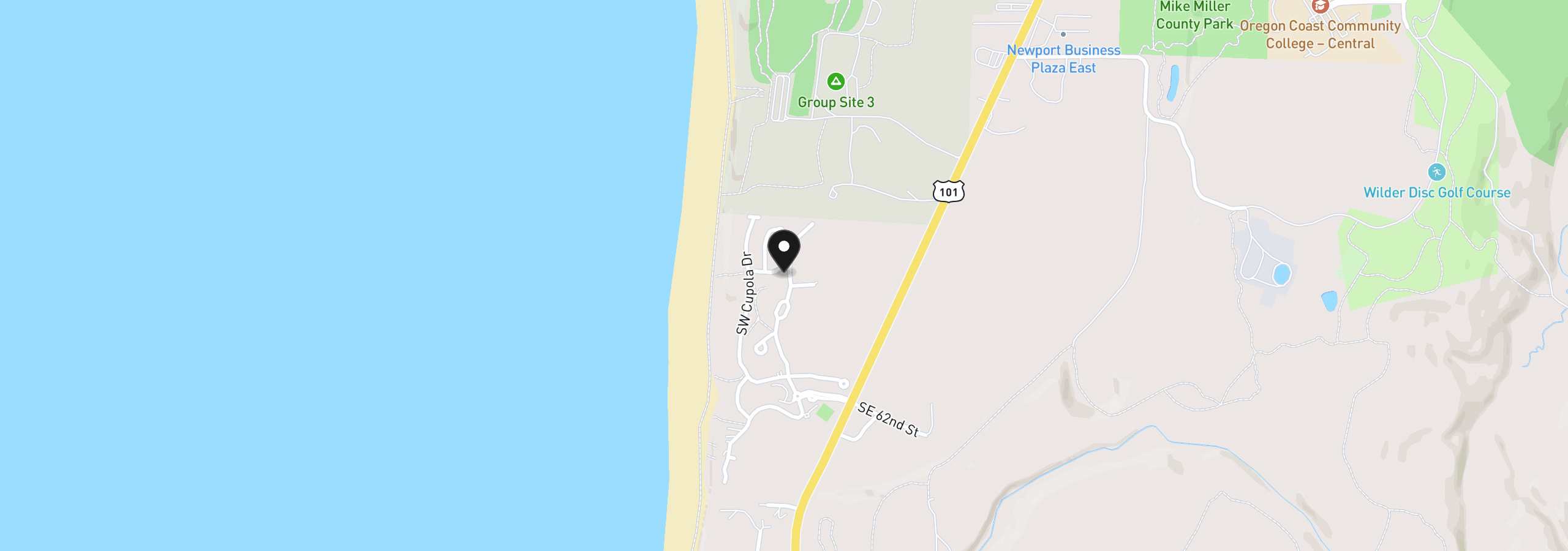 Map showing the location of 205 SW 58th St, South Beach, OR 97366