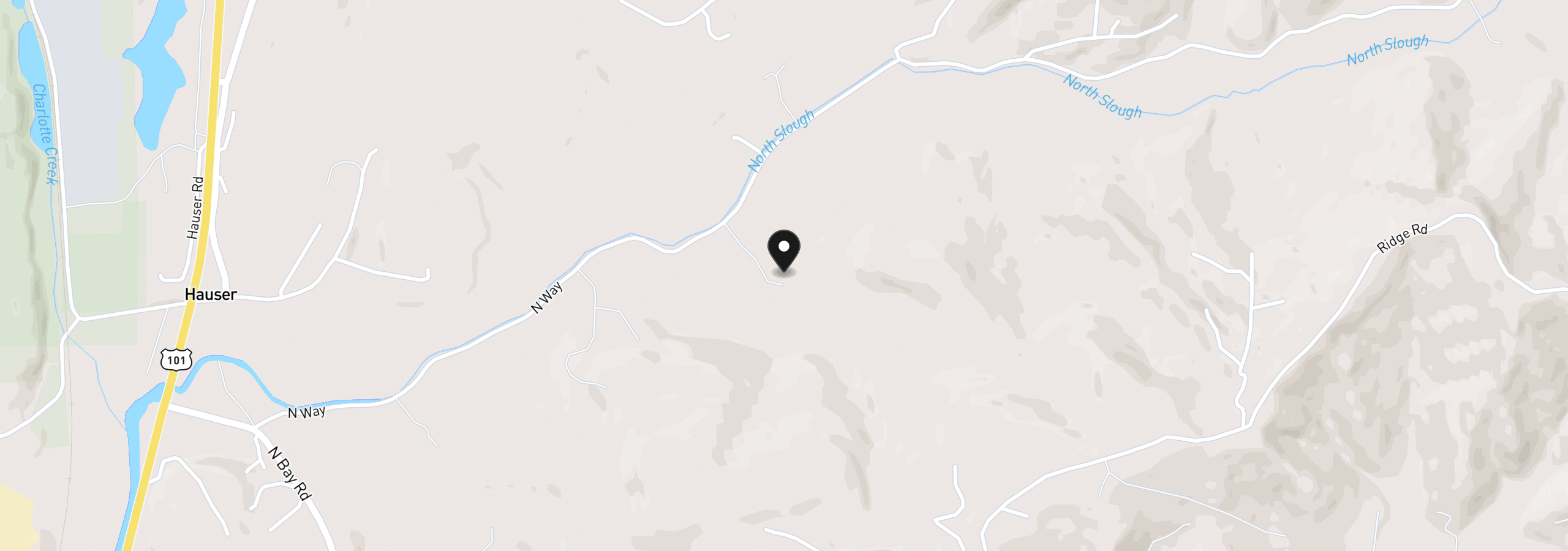 Map showing the location of 94010 North Way Ln, North Bend, OR 97459