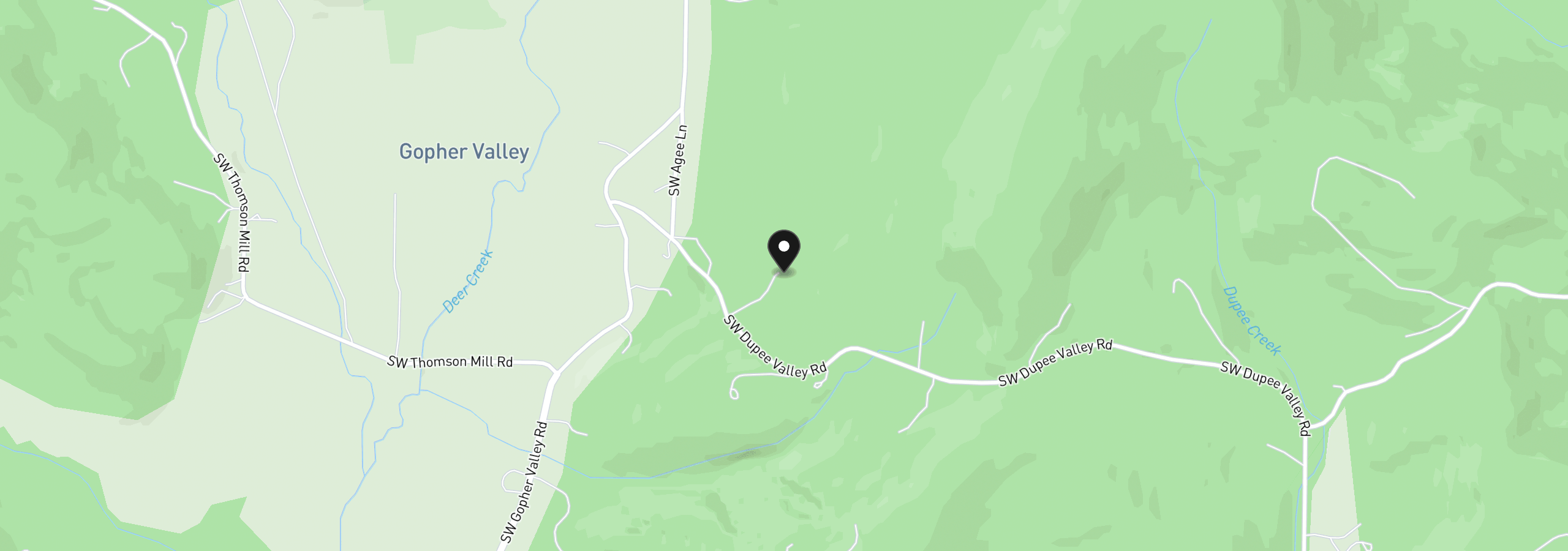 Map showing the location of 11645 SW Dupee Valley Rd, Sheridan, OR 97378