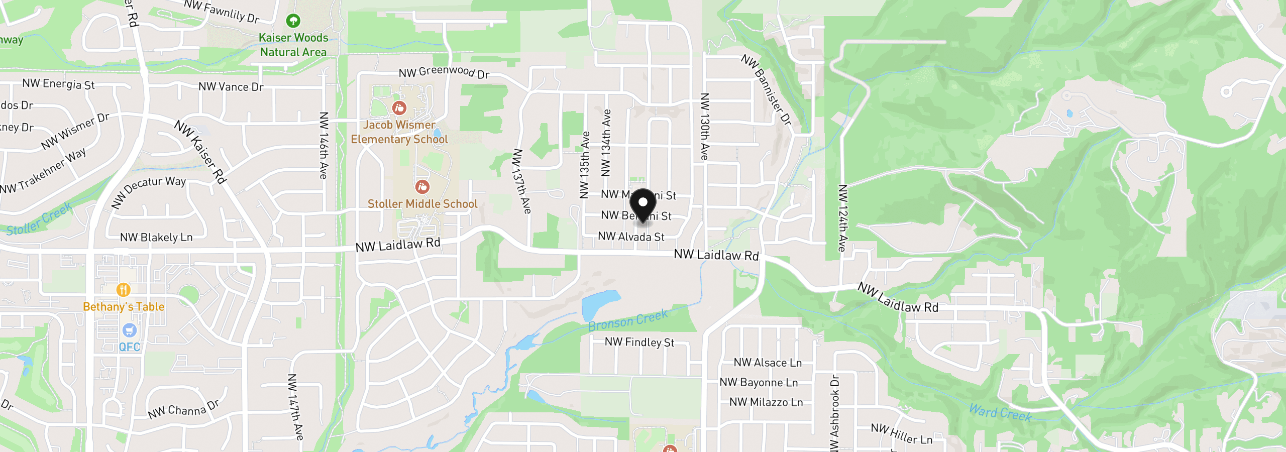 Map showing the location of 5148 NW 133rd Ave, Portland, OR 97229