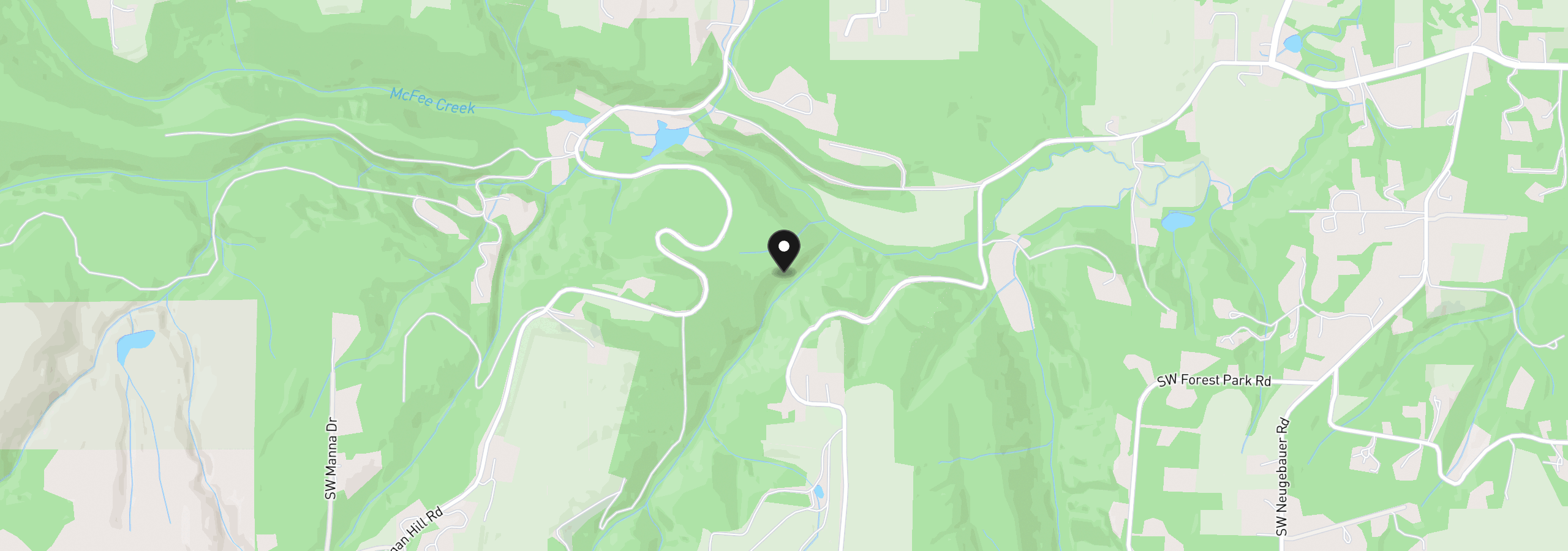 Map showing the location of SW Finnigan Hill Rd, Hillsboro, OR 97123