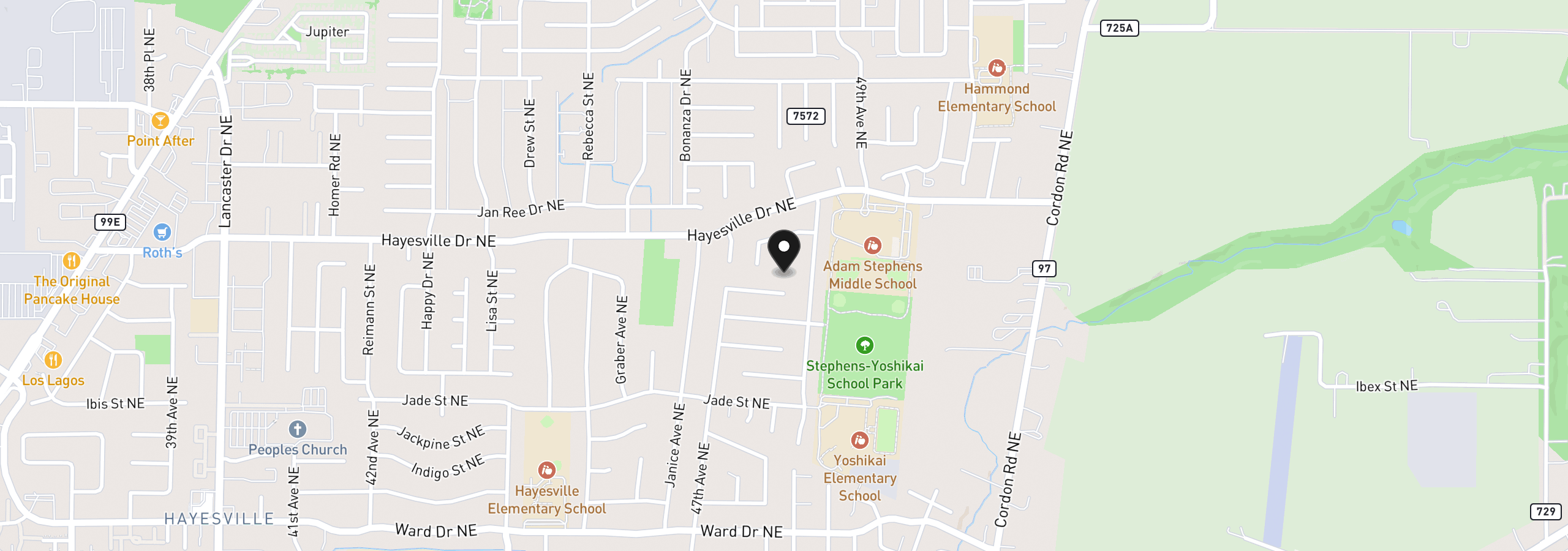 Map showing the location of 4653 Bohannon Ct NE, Salem, OR 97305