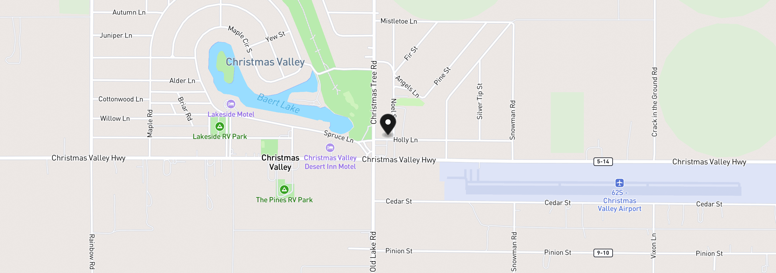 Map showing the location of Holly Ln 600, Christmas Valley, OR 97641