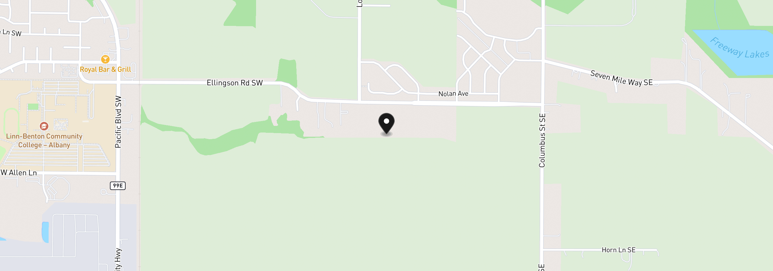 Map showing the location of 6744 Combine St SE, Albany, OR 97322