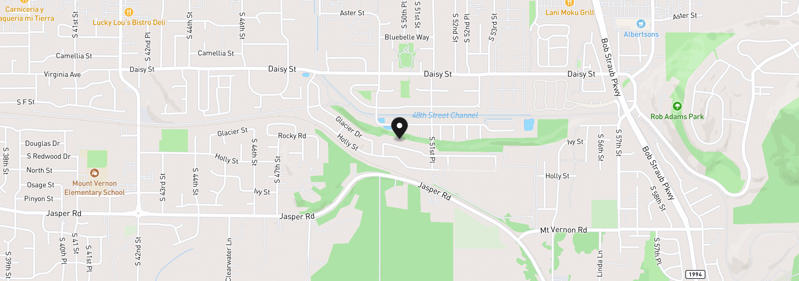 Map showing the location of 4994 Cedar View Dr, Springfield, OR 97478