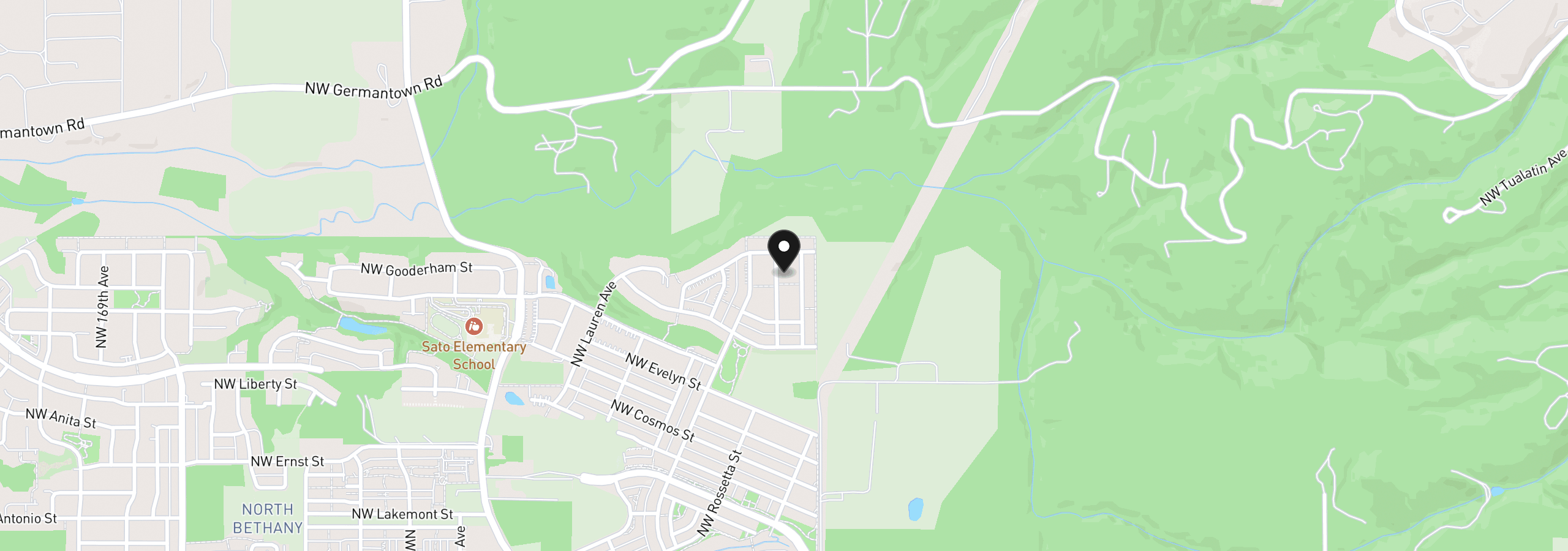 Map showing the location of 7866 NW 146th Ter, Portland, OR 97229