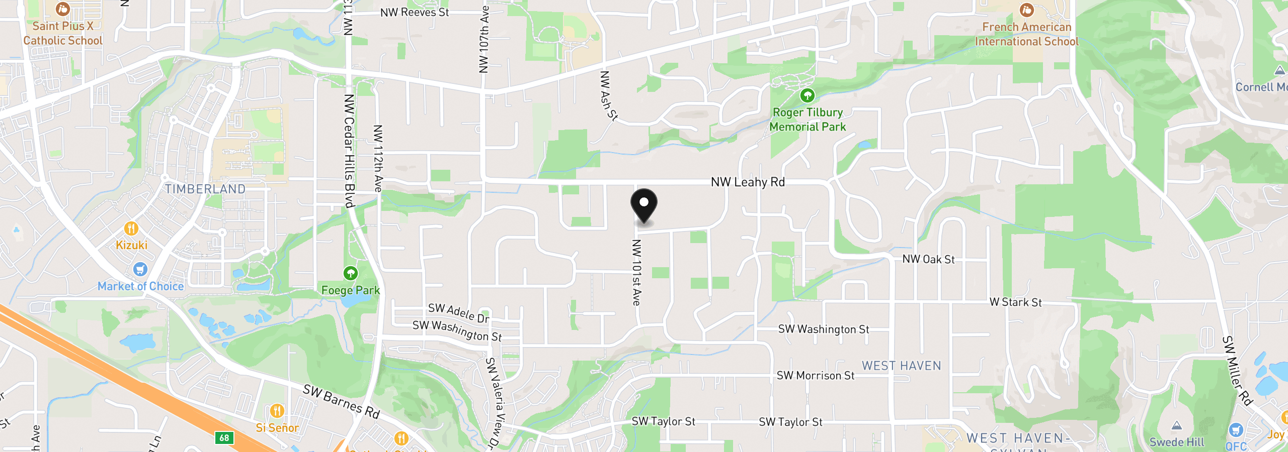 Map showing the location of 330 NW 101st Ave, Portland, OR 97229