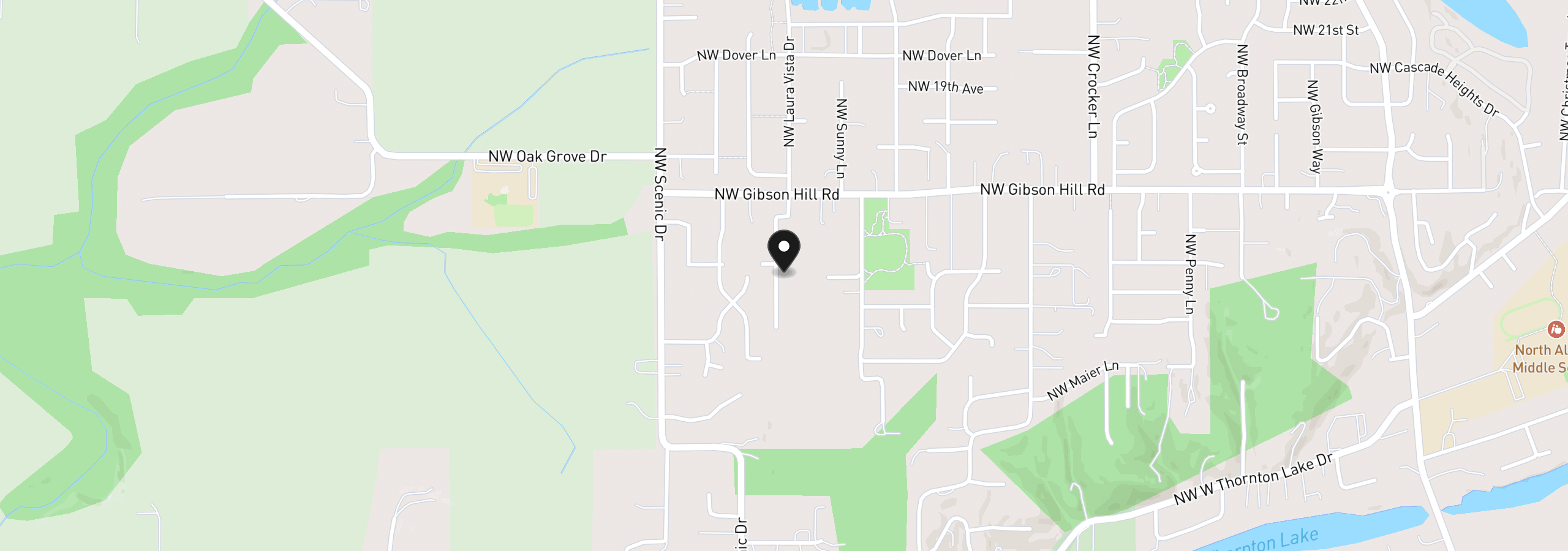 Map showing the location of 1489 Laura Vista Dr NW, Albany, OR 97321