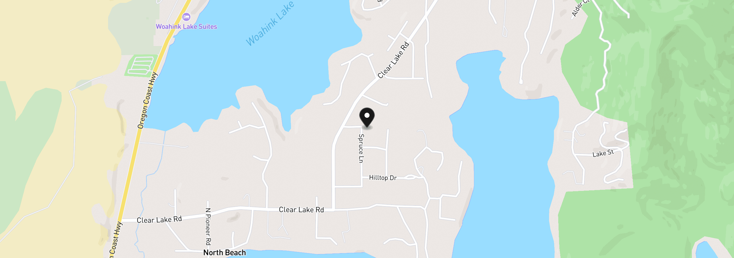 Map showing the location of 83447 Spruce Ln, Florence, OR 97439