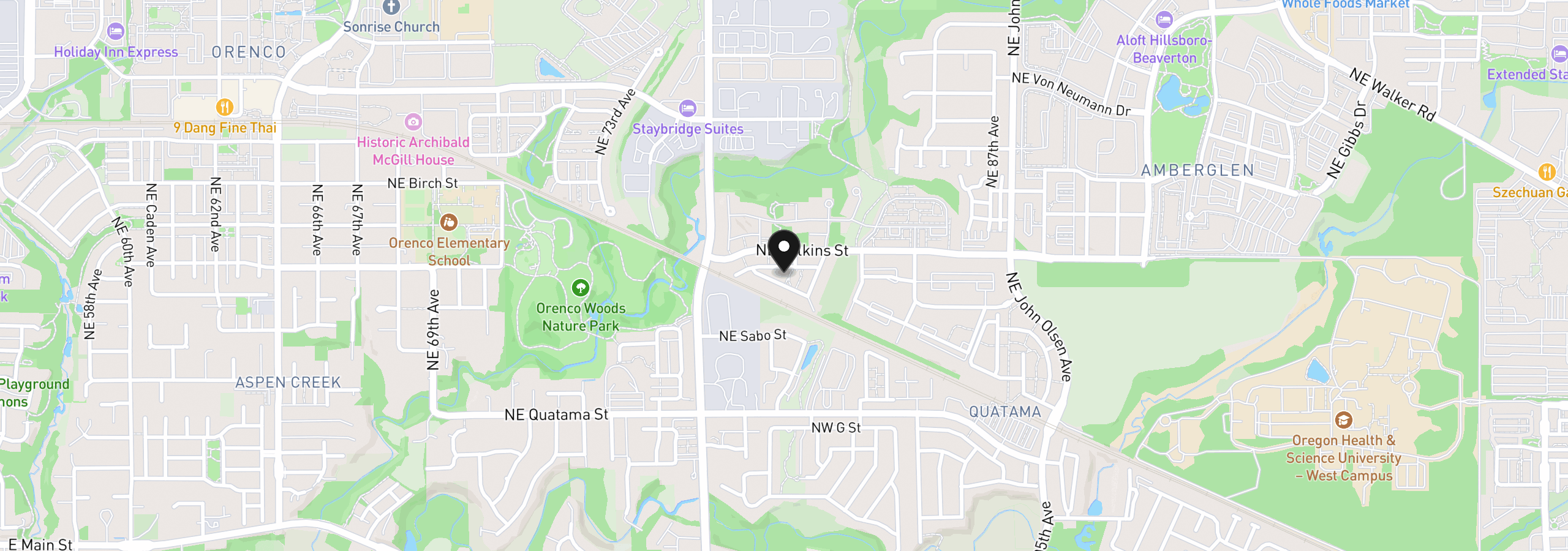 Map showing the location of 8059 NE Miriam Way, Hillsboro, OR 97006