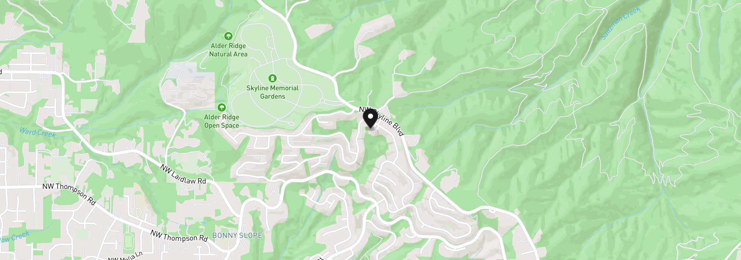 Map showing the location of 3779 NW Devoto Ln, Portland, OR 97229
