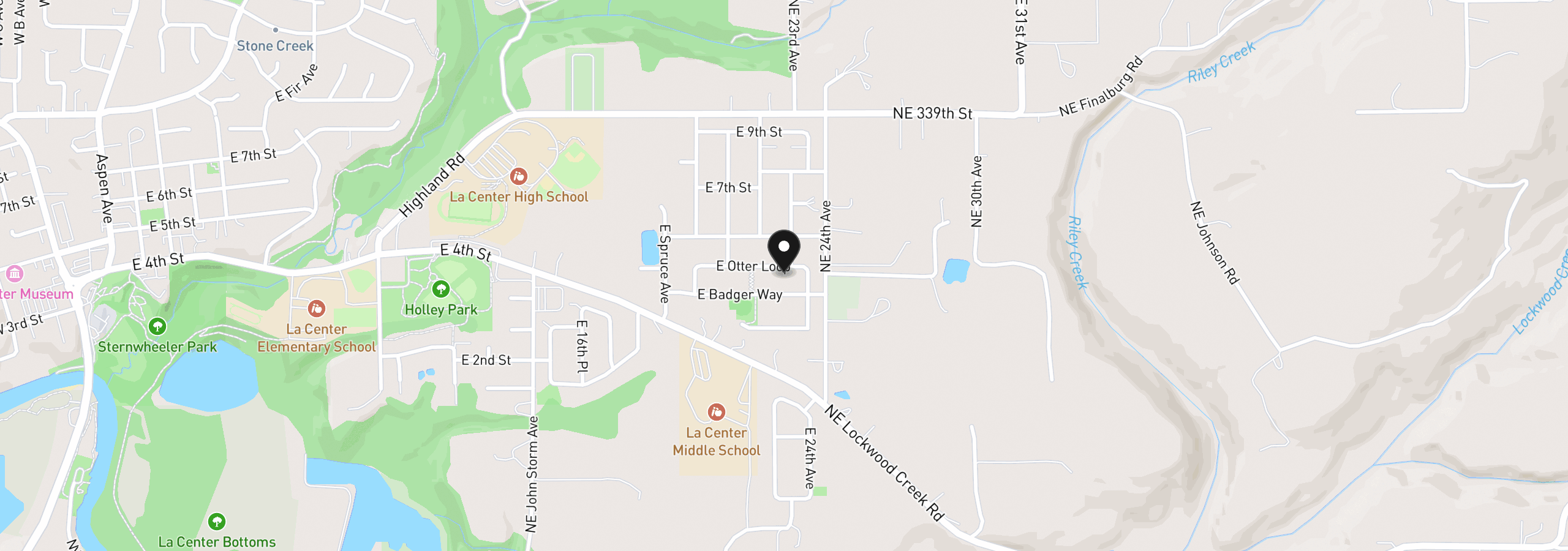 Map showing the location of 2248 E Otter Loop 54, La Center, Wa 98629