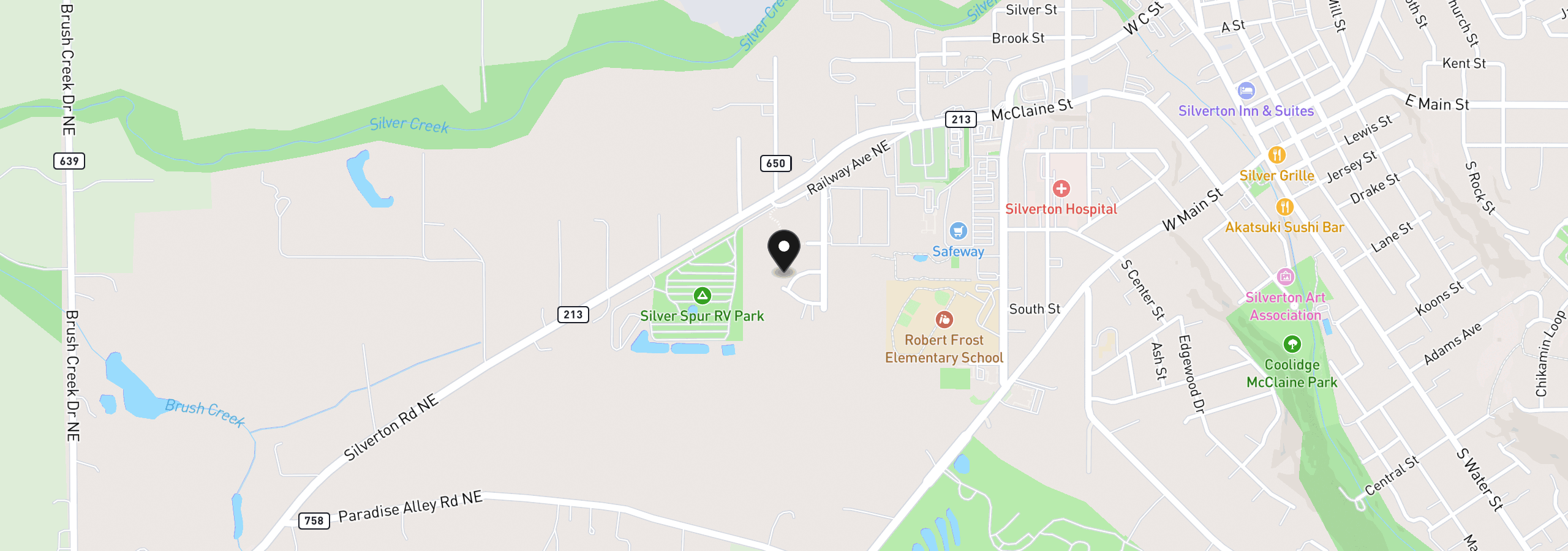 Map showing the location of 948 Laurel Pl, Silverton, OR 97381
