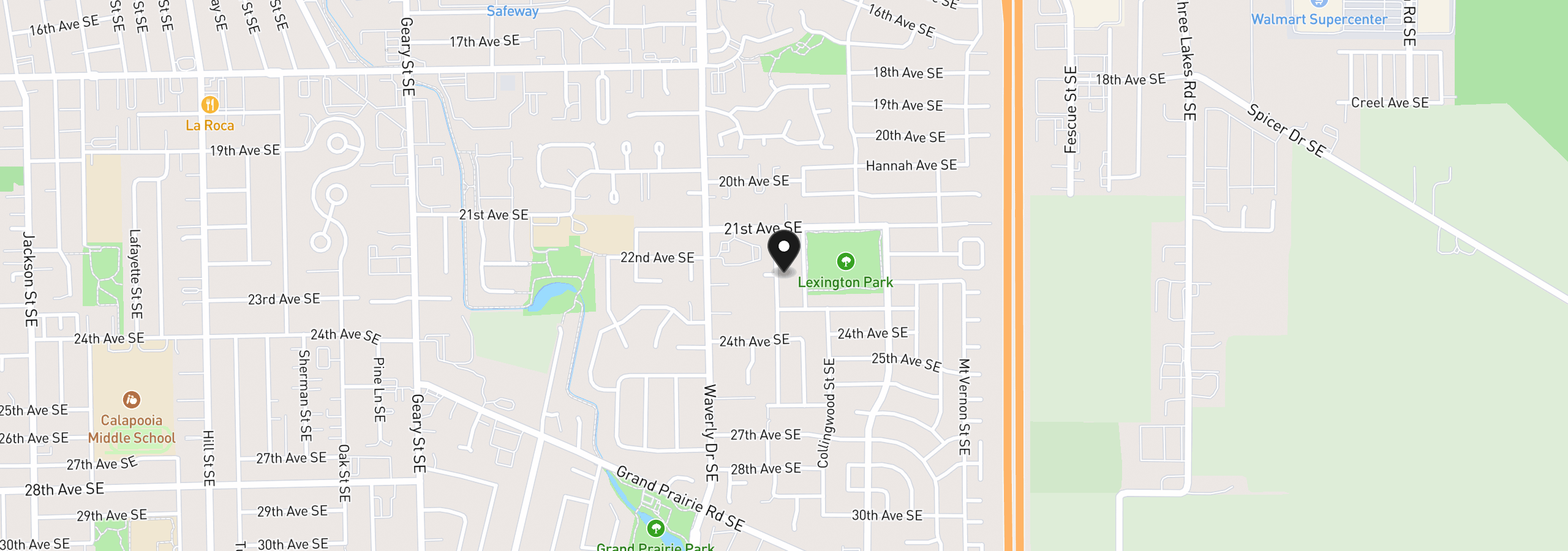 Map showing the location of 2201 Edgemont St SE, Albany, OR 97322