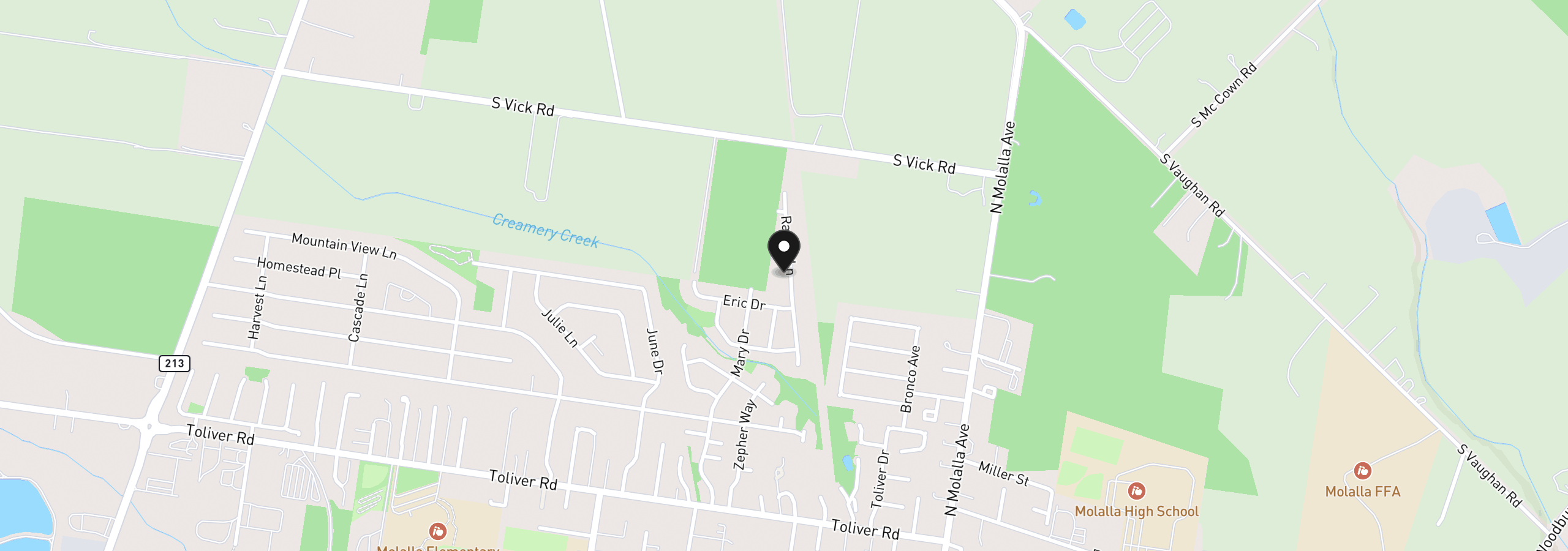 Map showing the location of 1160 Rachel Ln, Molalla, OR 97038